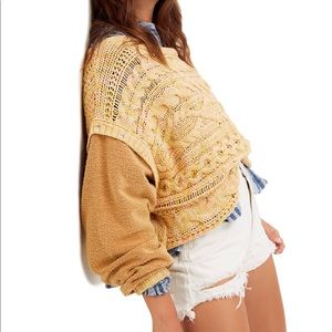 NWT Free People Honey Cable Knit Sweater
